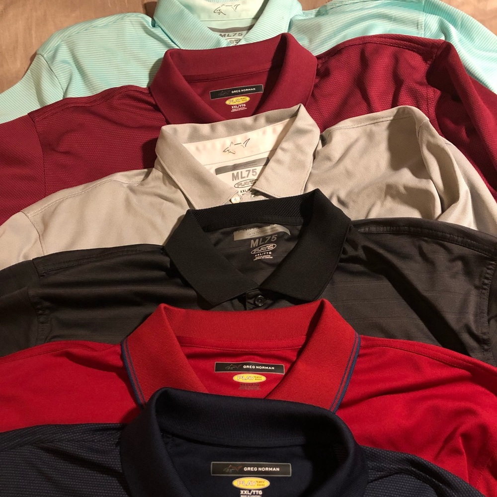 6 Greg Norman golf shirts in 2XL